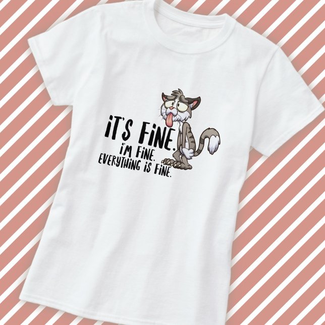 Camiseta Engraçado Ansiedade Estressada Gato (Criador carregado)