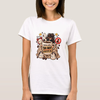Camiseta Engraçado Antes do Café Não Me Perceba