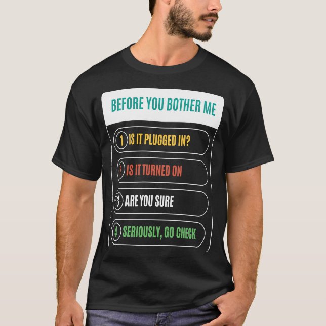 Camiseta Engraçado Antes Que Me Obedeça É Ligado À Techni (Frente)
