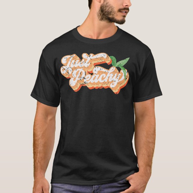 Camiseta Engraçado Apenas Peachy Retro 70 Georgia Peaches S (Frente)