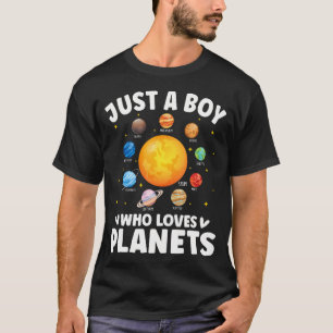 Camiseta Engraçado Apenas Um Menino Que Ama Planetas Sistem