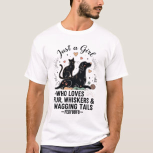 Camiseta engraçado Apenas uma garota que ama gatos e cães m