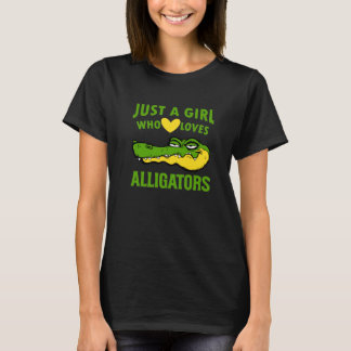 Camiseta Engraçado, apenas uma garota que ama jacarés