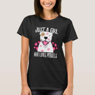 Camiseta Engraçado Apenas Uma Garota Que Ama Pit Bulls, Amo