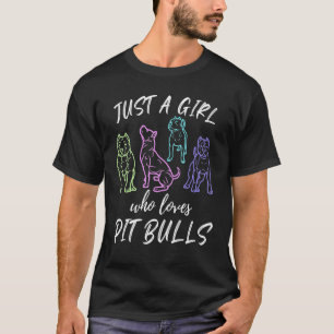 Camiseta Engraçado Apenas Uma Garota Que Ama Pit Bulls Pit