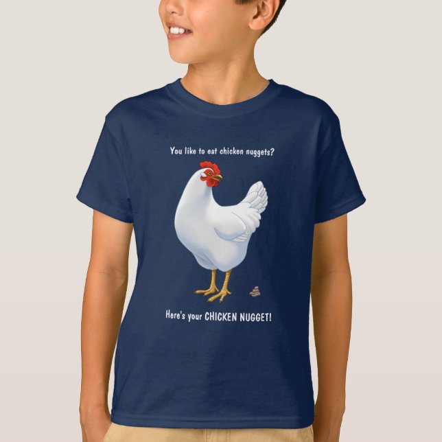 Camiseta Engraçado, aqui está o seu frango branco. (Frente)