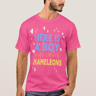 Camiseta Engraçado Aqui Está Um Menino Que Ama Camaleões