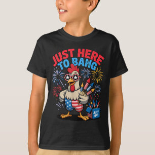 Camiseta Engraçado aqui para bater frango fcawf pessoal ban