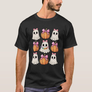 Camiseta Engraçado Arco Coquette Pumpkin Halloween Ghost Sp