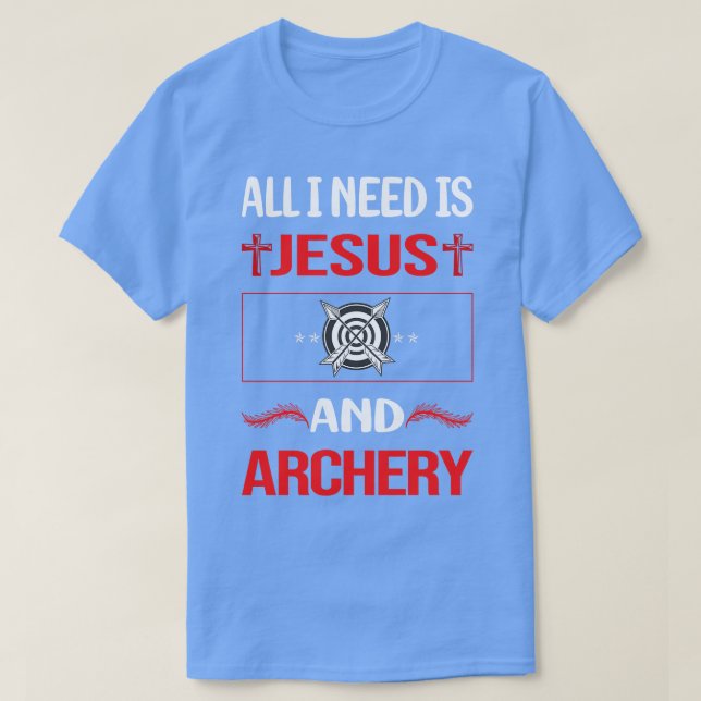 Camiseta Engraçado Arco de Setas Arqueiro de Jesus Archery (Frente do Design)