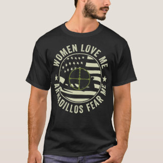Camiseta Engraçado Armadillo Hunter Armadillos me teme