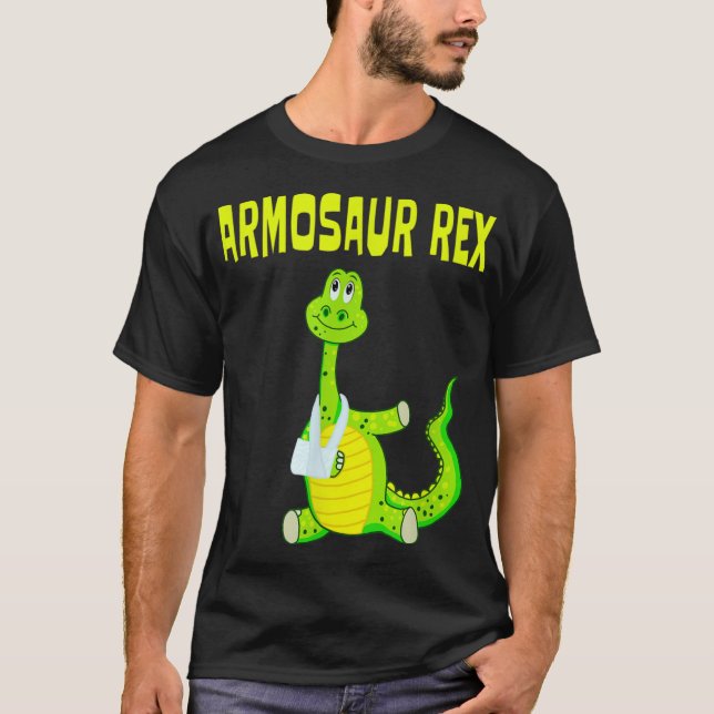 Camiseta Engraçado Armosaur Rex Quebrou Braço Dinossauros C (Frente)