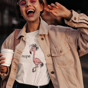 Camiseta Engraçado Arte Flamingo Doodle Enfurecido Tocando