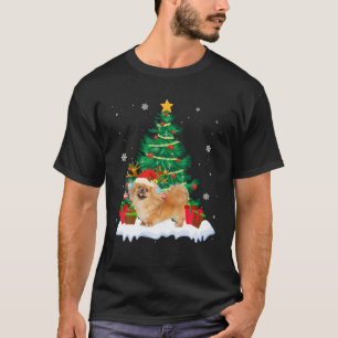 Camiseta Engraçado Árvore de Natal Pekingense dotado de c