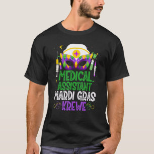 Camiseta Engraçado Assistente Médico Krewe Máscara Mardi Gr