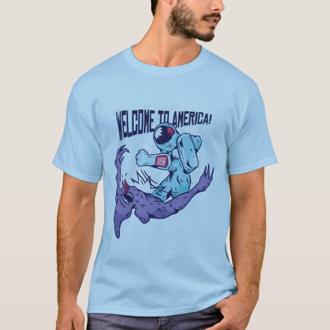 Camiseta Engraçado Astronauta da Força Espacial Americana P (Frente)