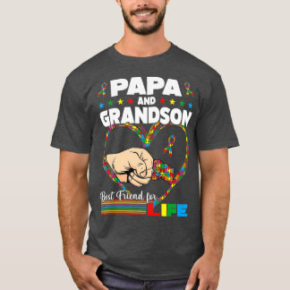 Camiseta Engraçado Autismo Consciência Papa Avô Melhor Amig