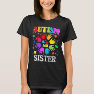 Camiseta Engraçado Autismo Irmã Autismo Família de Consciên