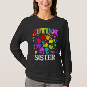 Camiseta Engraçado Autismo Irmã Autismo Família de Consciên
