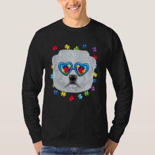 Camiseta Engraçado Autismo Maltês Cachorro Quebra-cabeça Óc