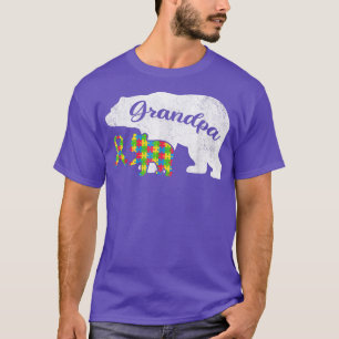 Camiseta Engraçado Autismo Ursa Vovô Camisas, Autismo Consc