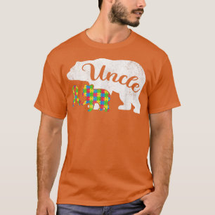 Camiseta Engraçado Autismo Urso Tio Camisas, Mens Autism Aw