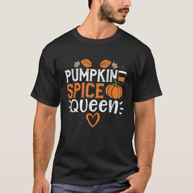 Camiseta Engraçado Autumn Pumpkin Spice Queen Pumpkin (Frente)
