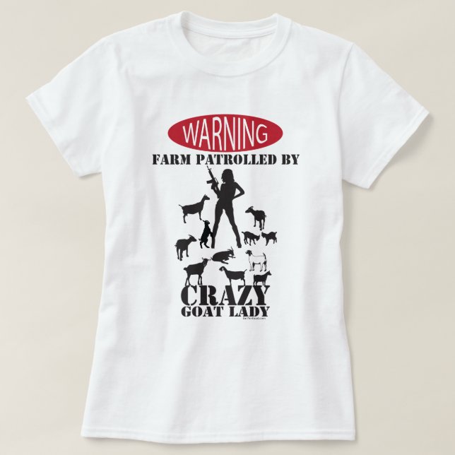 Camiseta ENGRAÇADO | Aviso de Fazenda Patrocinada de Caprin (Frente do Design)