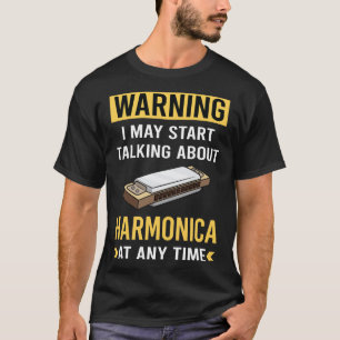 Camiseta Engraçado Aviso Harmonica Mouth Organ