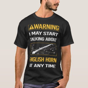 Camiseta Engraçado Aviso Inglês Horn Cor Anglais