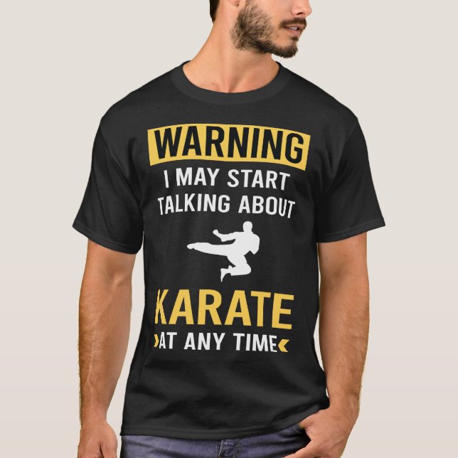 Camiseta Engraçado Aviso Karate (Frente)