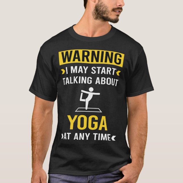 Camiseta Engraçado Aviso Yoga (Frente)