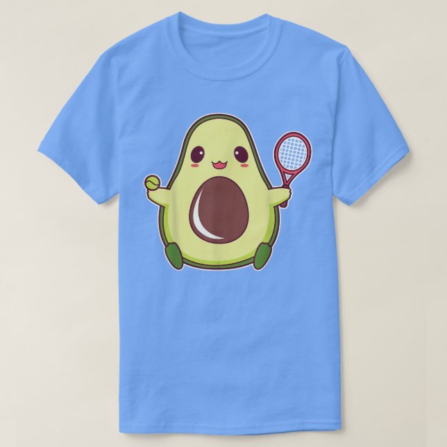Camiseta Engraçado, Avocado Com Tênis Raquet (Frente do Design)