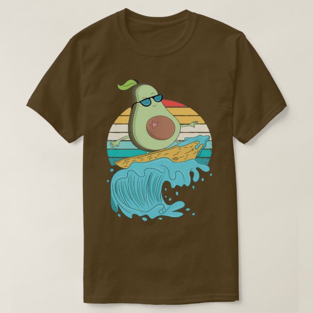 Camiseta Engraçado Avocado Engraçado Surfing Avocado Summer (Frente do Design)