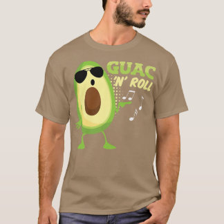 Camiseta Engraçado Avocado Guac n Roll Guacamole Rocker mex