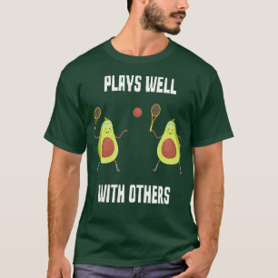 Camiseta Engraçado Avocado Joga Tênis Bem Com Outros