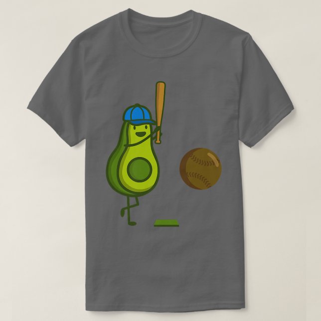 Camiseta Engraçado Avocado jogando Baseball (Frente do Design)