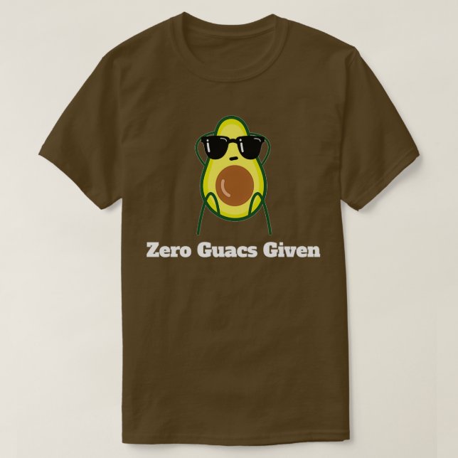 Camiseta Engraçado Avocado Oferece Zero Guacs Dando Engraça (Frente do Design)