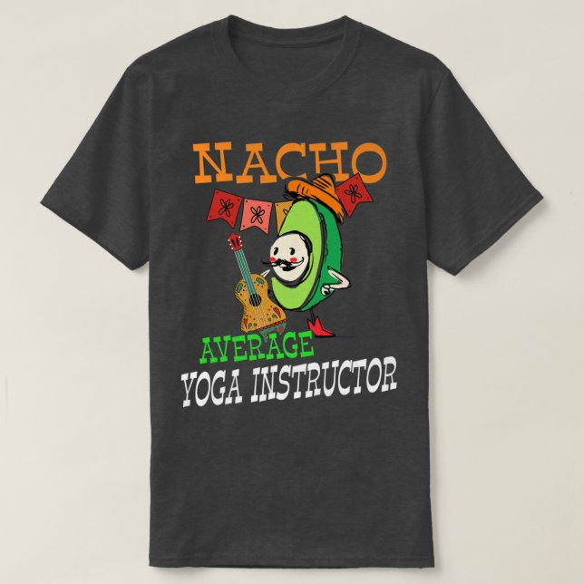 Camiseta Engraçado Avocado Sombrero Fiesta Nacho Média Yoga (Frente do Design)