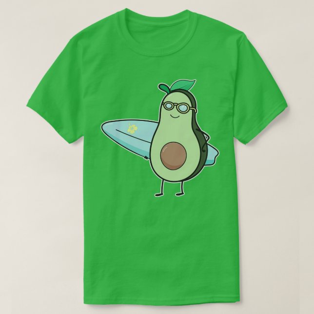 Camiseta Engraçado Avocado Surfando Engraçado Presente Para (Frente do Design)