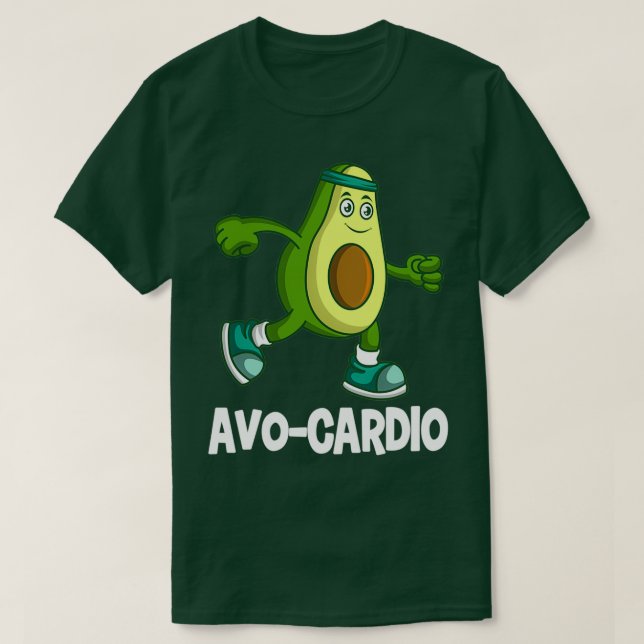 Camiseta Engraçado Avocardio Veggie Lover em Execução (Frente do Design)