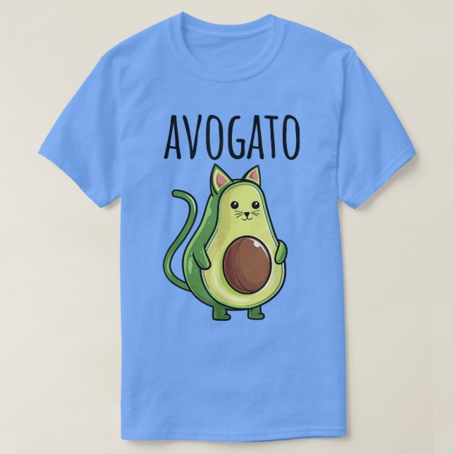 Camiseta Engraçado Avogado Cat Mãe Pai Vegan Vegetarian Cat (Frente do Design)