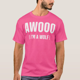 Camiseta Engraçado Awoo (Eu Sou Um Lobo) Halloween Preguiço