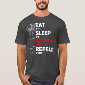 Camiseta Engraçado Ax Jogando Coma Dormir Repetir com Japon