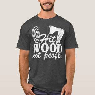 Camiseta Engraçado Ax Jogando Cota Presente Atingiu Madeira