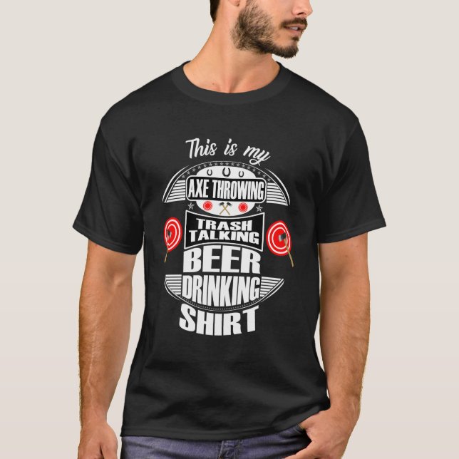 Camiseta Engraçado Ax Jogando Design De Bebendo (Frente)