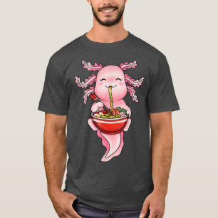 Camiseta Engraçado Axolotl Coma Ramen Noodles Japonês Kawai
