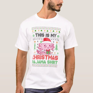 Camiseta Engraçado Axolotl Lover Xmas Ugly Axolotl Christm