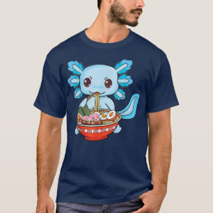 Camiseta Engraçado Axolotl Ramen Noodles Animes Bonitos Men