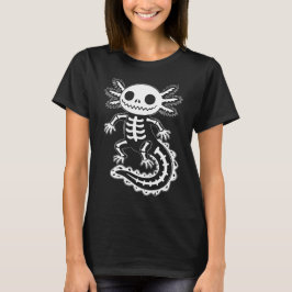 Camiseta Engraçado Axolotl Skeleton Halloween Skull